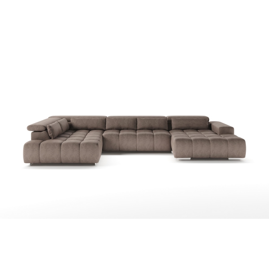U-shaped corner lounge suite with headrests TROPEA beige