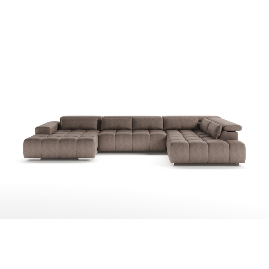 U-shaped corner lounge suite with headrests TROPEA beige