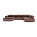 U-shaped corner lounge suite with headrests TROPEA brown