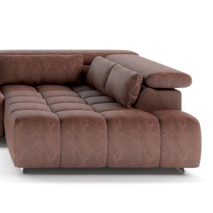 U-shaped corner lounge suite with headrests TROPEA brown