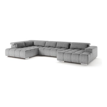 U-shaped corner lounge suite with headrests TROPEA grey