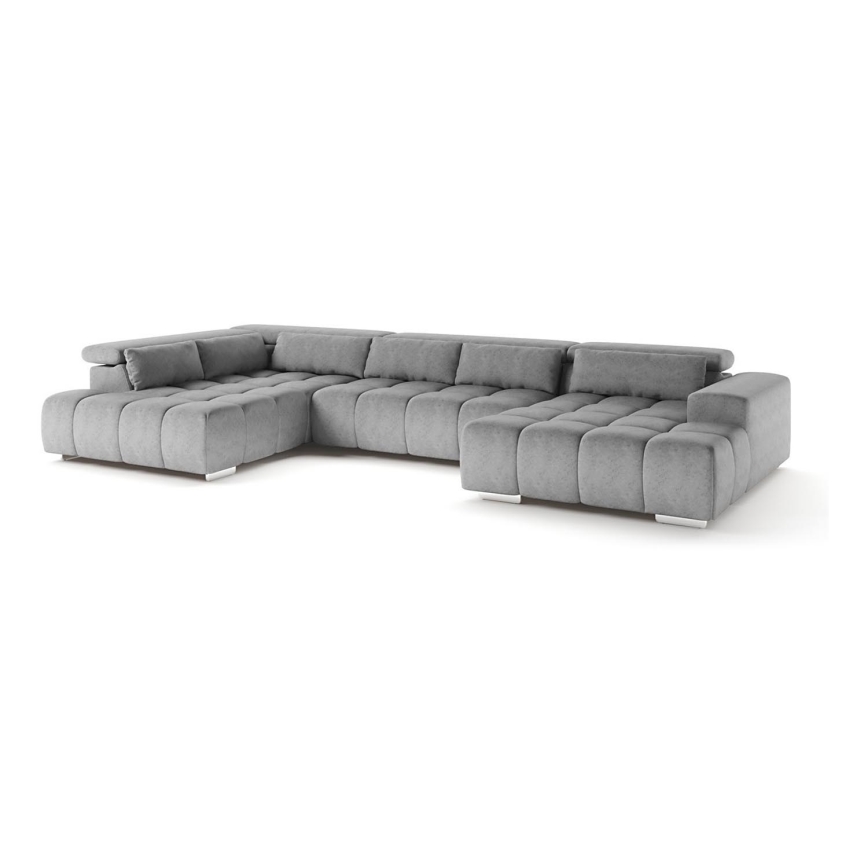 U-shaped corner lounge suite with headrests TROPEA grey
