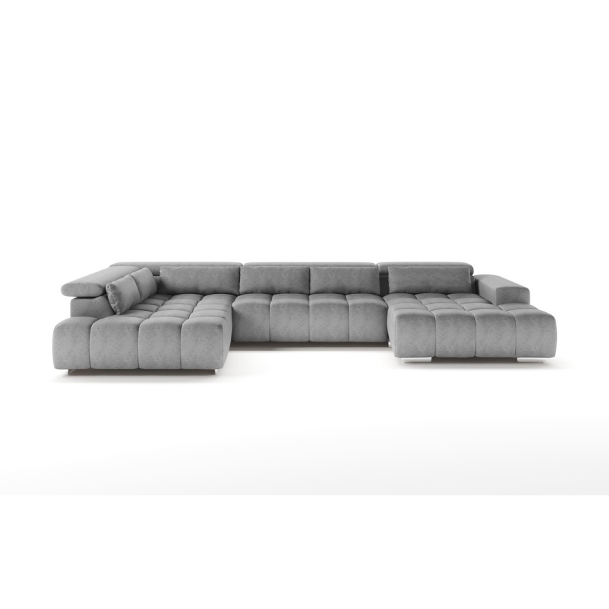 U-shaped corner lounge suite with headrests TROPEA grey