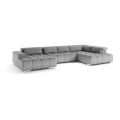 U-shaped corner lounge suite with headrests TROPEA grey