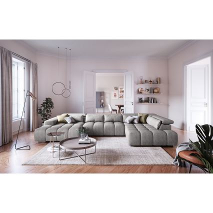 U-shaped corner lounge suite with headrests TROPEA grey