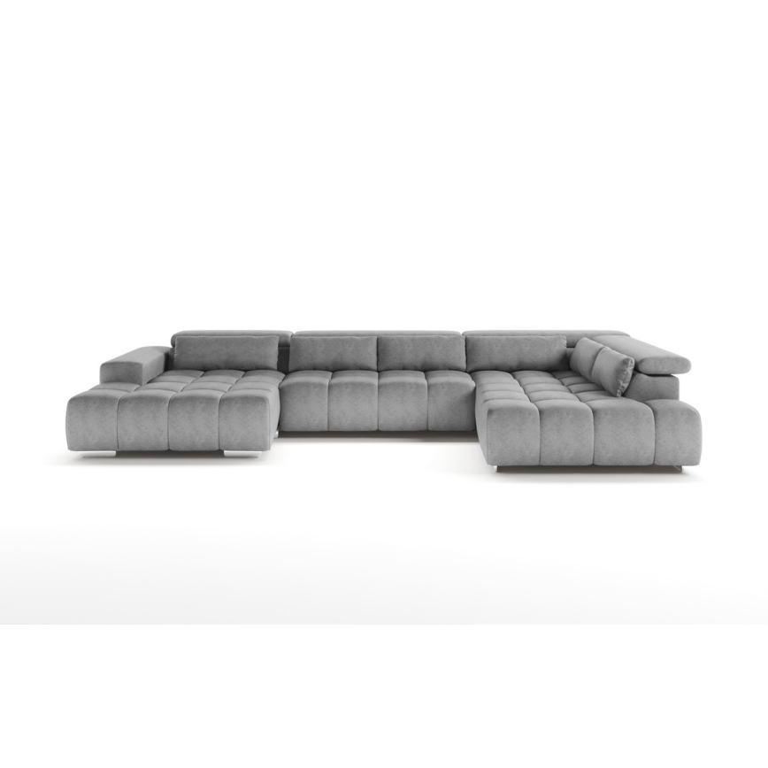 U-shaped corner lounge suite with headrests TROPEA grey