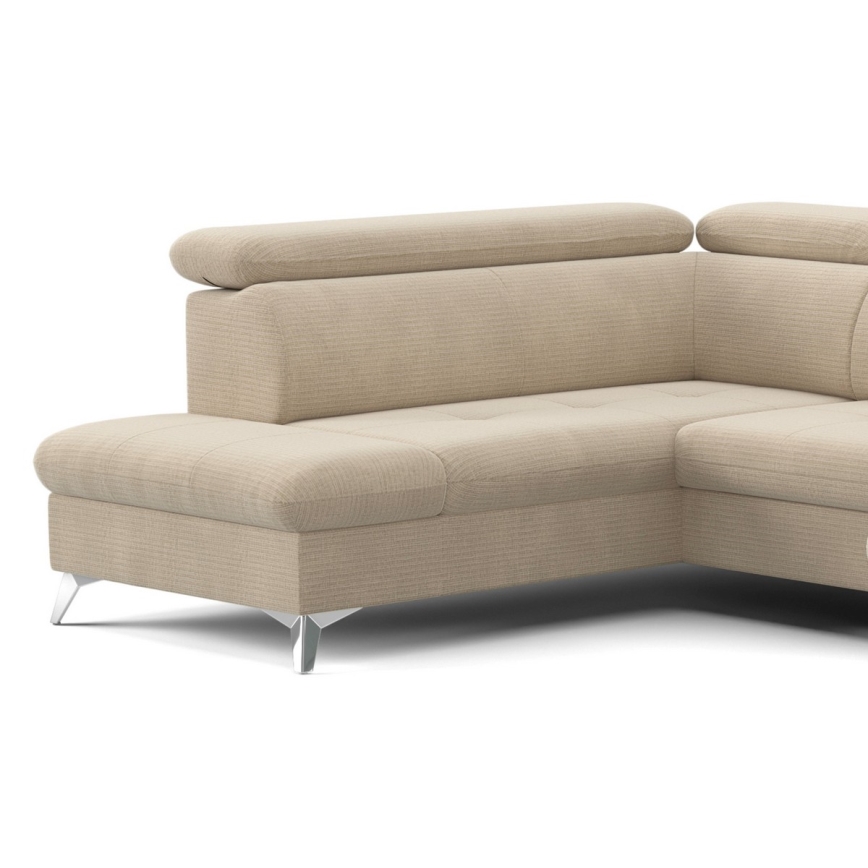 U-shaped folding corner lounge suite with a storage space CATANIA beige
