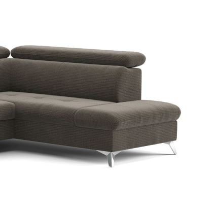 U-shaped folding corner lounge suite with a storage space CATANIA brown