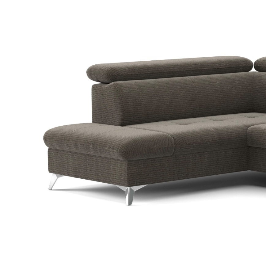 U-shaped folding corner lounge suite with a storage space CATANIA brown