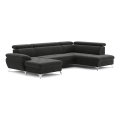 U-shaped folding corner lounge suite with a storage space CATANIA graphite