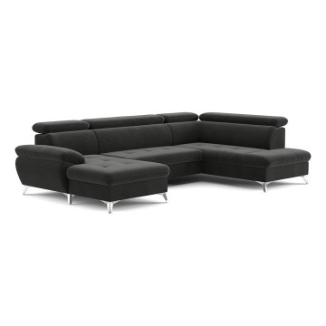 U-shaped folding corner lounge suite with a storage space CATANIA graphite