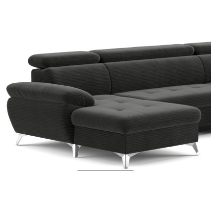 U-shaped folding corner lounge suite with a storage space CATANIA graphite