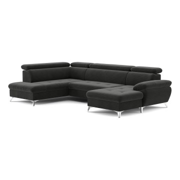 U-shaped folding corner lounge suite with a storage space CATANIA graphite