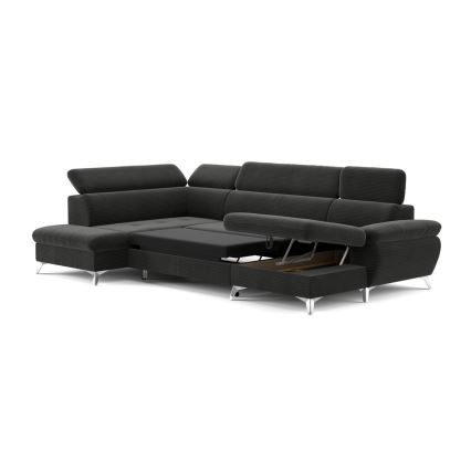 U-shaped folding corner lounge suite with a storage space CATANIA graphite