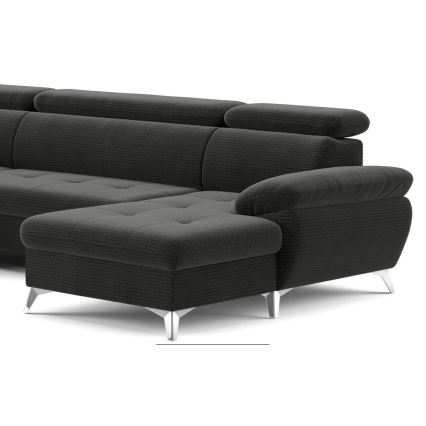 U-shaped folding corner lounge suite with a storage space CATANIA graphite
