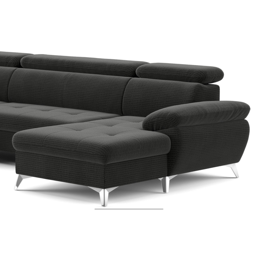 U-shaped folding corner lounge suite with a storage space CATANIA graphite