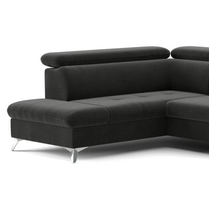 U-shaped folding corner lounge suite with a storage space CATANIA graphite