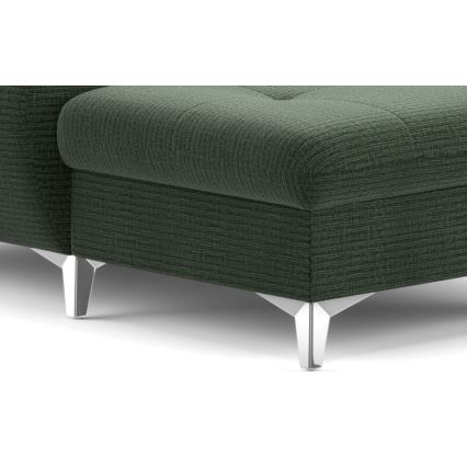 U-shaped folding corner lounge suite with a storage space CATANIA green