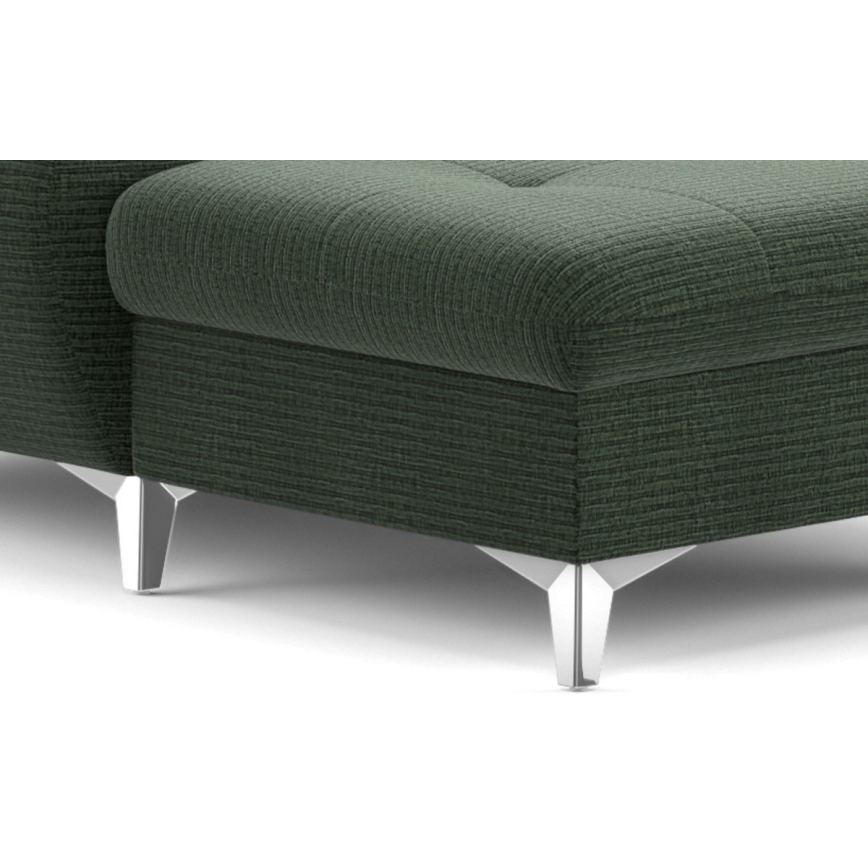 U-shaped folding corner lounge suite with a storage space CATANIA green