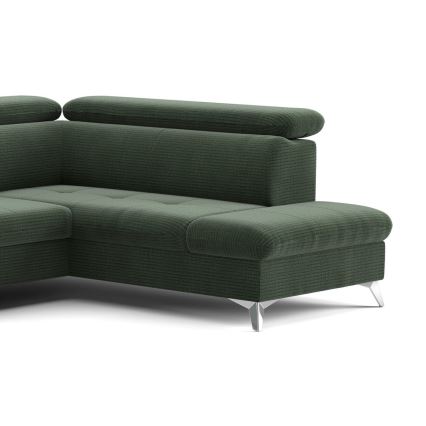U-shaped folding corner lounge suite with a storage space CATANIA green