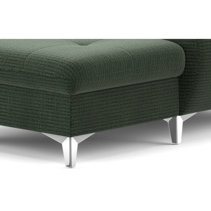 U-shaped folding corner lounge suite with a storage space CATANIA green