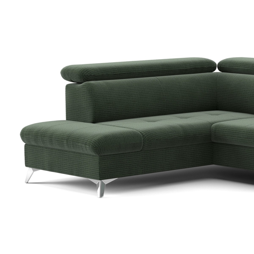 U-shaped folding corner lounge suite with a storage space CATANIA green