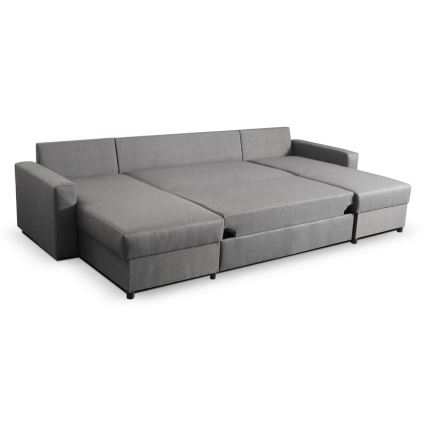 U-shaped folding lounge suite with a storage space JANISE grey