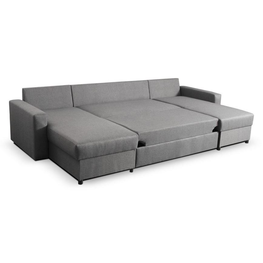 U-shaped folding lounge suite with a storage space JANISE grey
