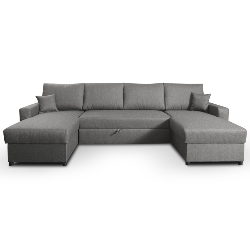 U-shaped folding lounge suite with a storage space JANISE grey