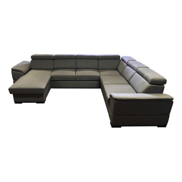 U-shaped folding lounge suite with universal corner with a storage space GRANADA dark grey