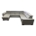 U-shaped folding lounge suite with universal corner with a storage space GRANADA light grey