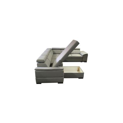 U-shaped folding lounge suite with universal corner with a storage space GRANADA light grey