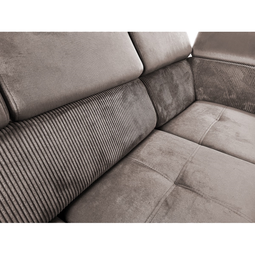 U-shaped folding lounge suite with universal corner with a storage space SALVADA beige