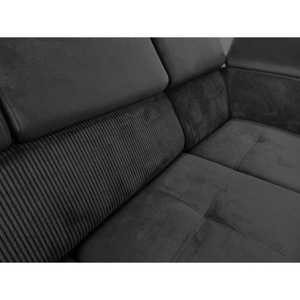 U-shaped folding lounge suite with universal corner with a storage space SALVADA dark grey