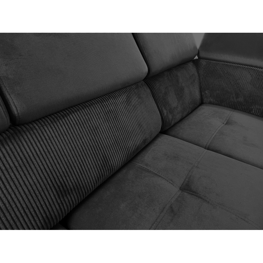 U-shaped folding lounge suite with universal corner with a storage space SALVADA dark grey