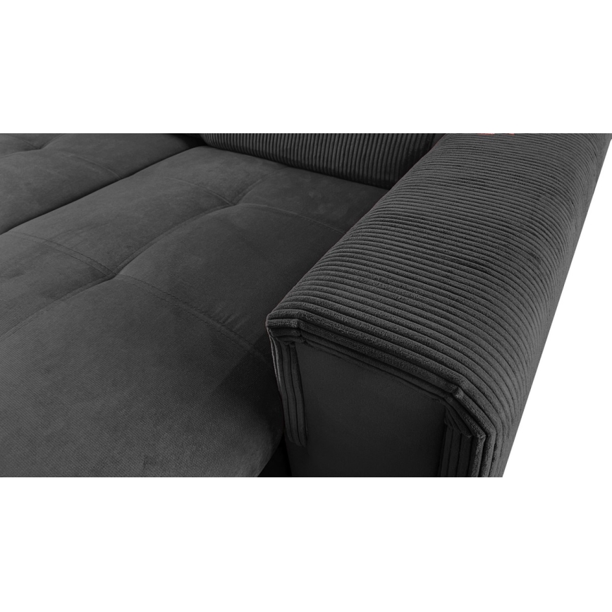 U-shaped folding lounge suite with universal corner with a storage space SALVADA dark grey