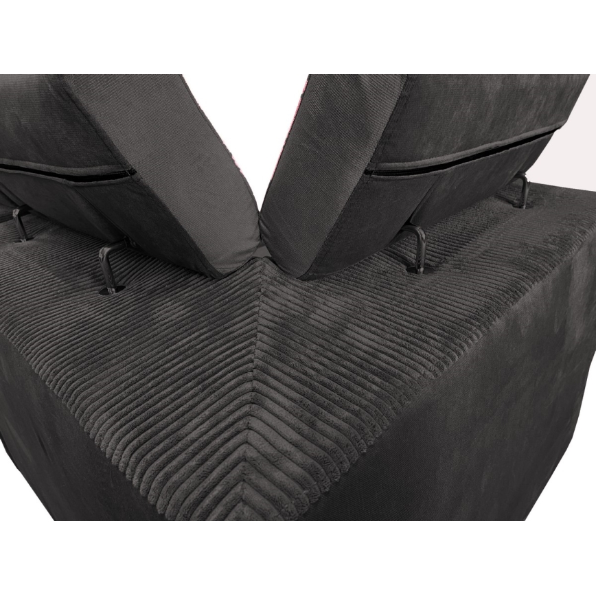 U-shaped folding lounge suite with universal corner with a storage space SALVADA dark grey