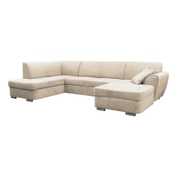 U-shaped upholstered folding corner lounge suite SERPA left beige