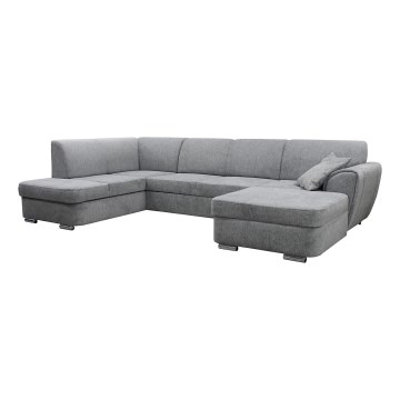 U-shaped upholstered folding corner lounge suite SERPA left grey
