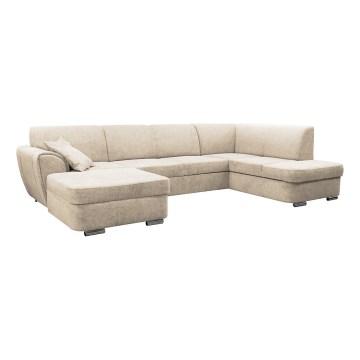 U-shaped upholstered folding corner lounge suite SERPA right beige