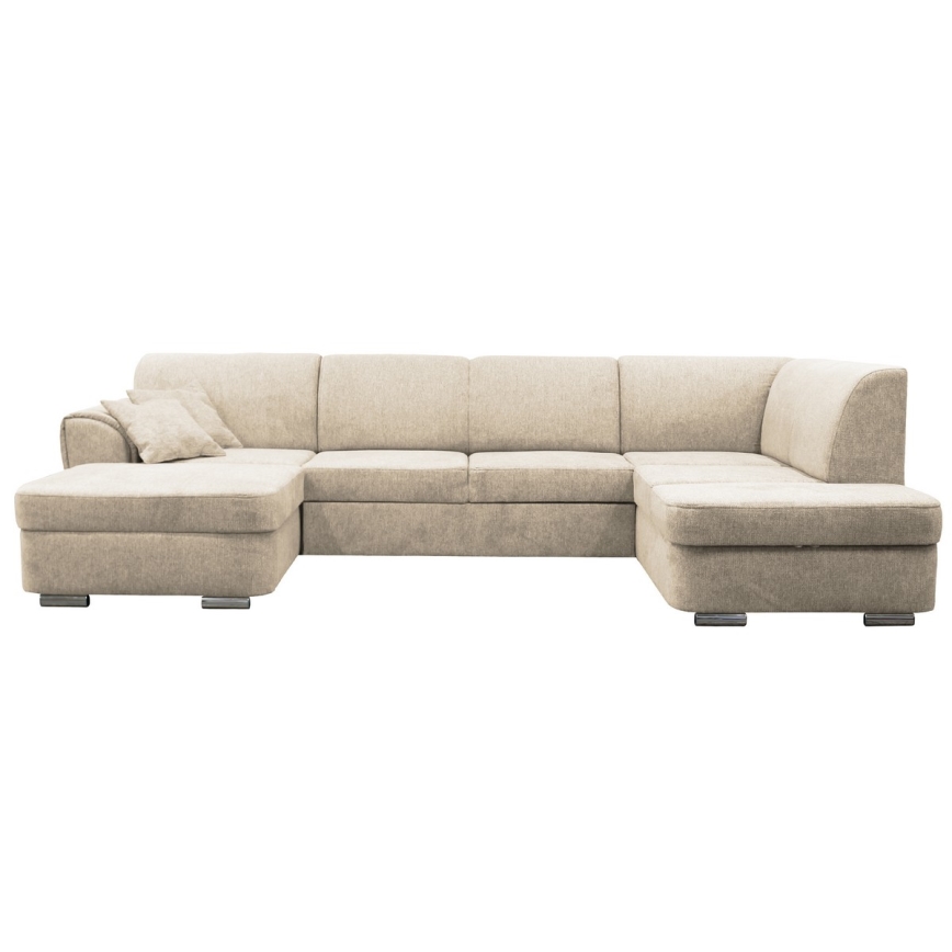 U-shaped upholstered folding corner lounge suite SERPA right beige