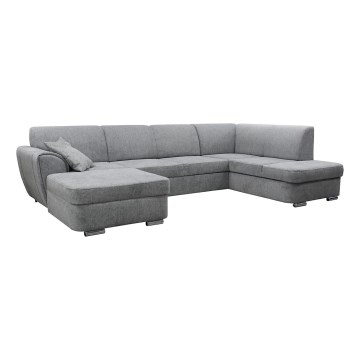 U-shaped upholstered folding corner lounge suite SERPA right grey