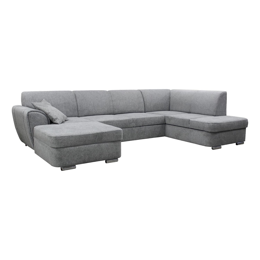 U-shaped upholstered folding corner lounge suite SERPA right grey