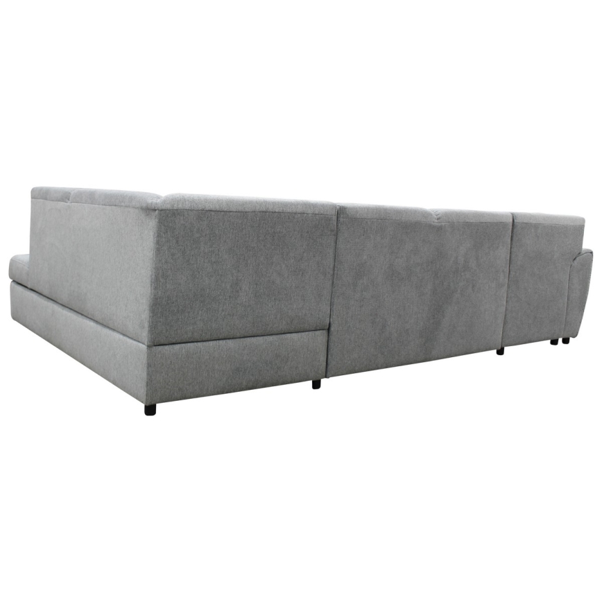 U-shaped upholstered folding corner lounge suite SERPA right grey