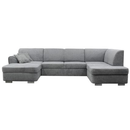 U-shaped upholstered folding corner lounge suite SERPA right grey