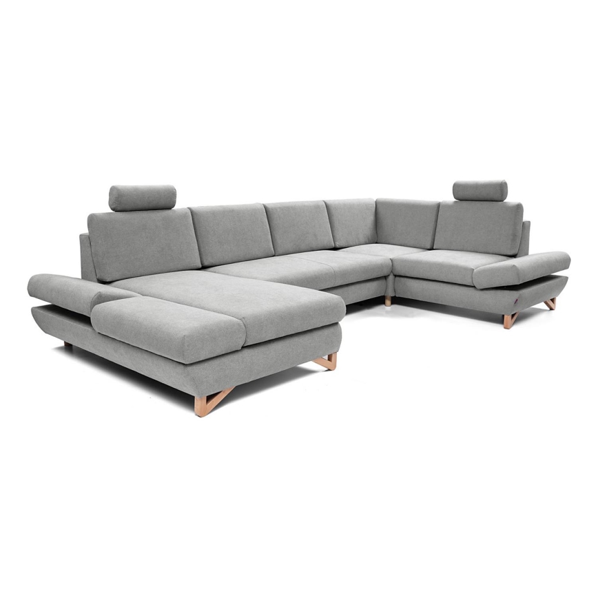 U-shaped upholstered folding corner lounge suite with a storage space AVESTA grey