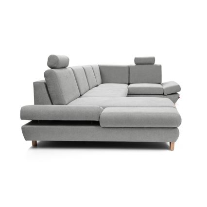 U-shaped upholstered folding corner lounge suite with a storage space AVESTA grey