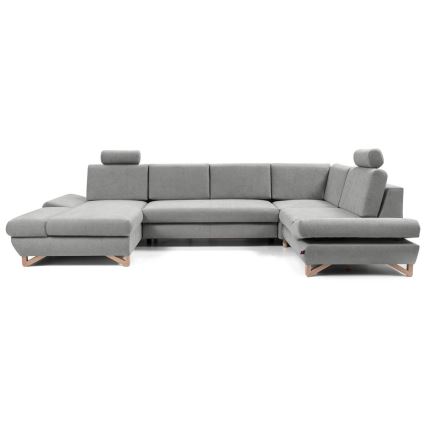 U-shaped upholstered folding corner lounge suite with a storage space AVESTA grey
