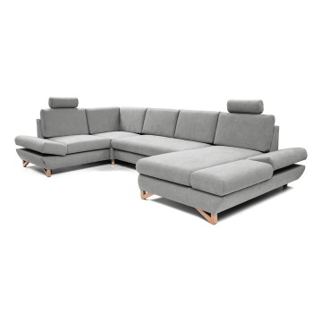U-shaped upholstered folding corner lounge suite with a storage space AVESTA grey
