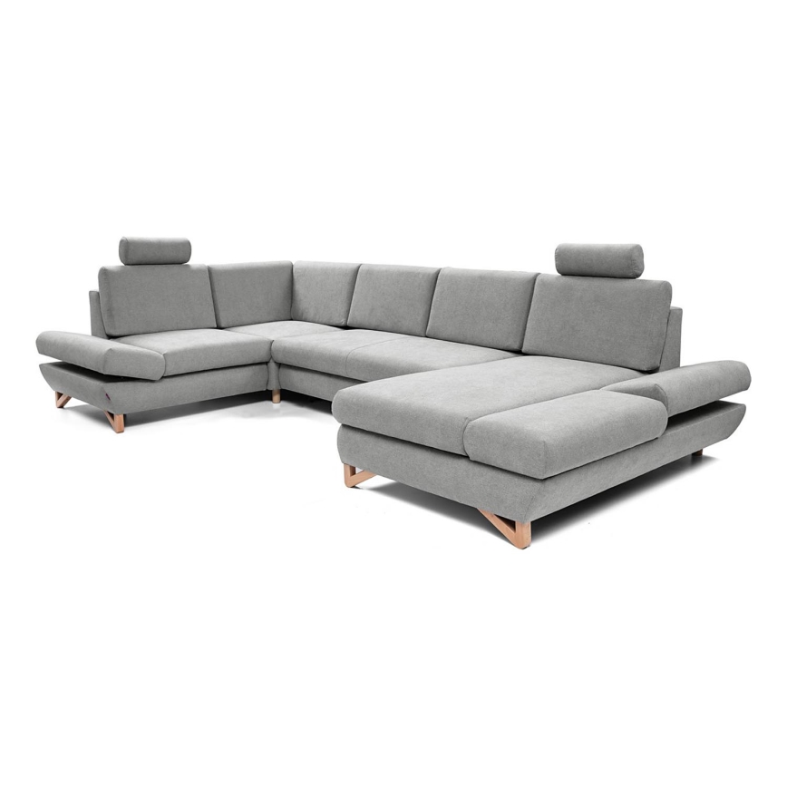 U-shaped upholstered folding corner lounge suite with a storage space AVESTA grey